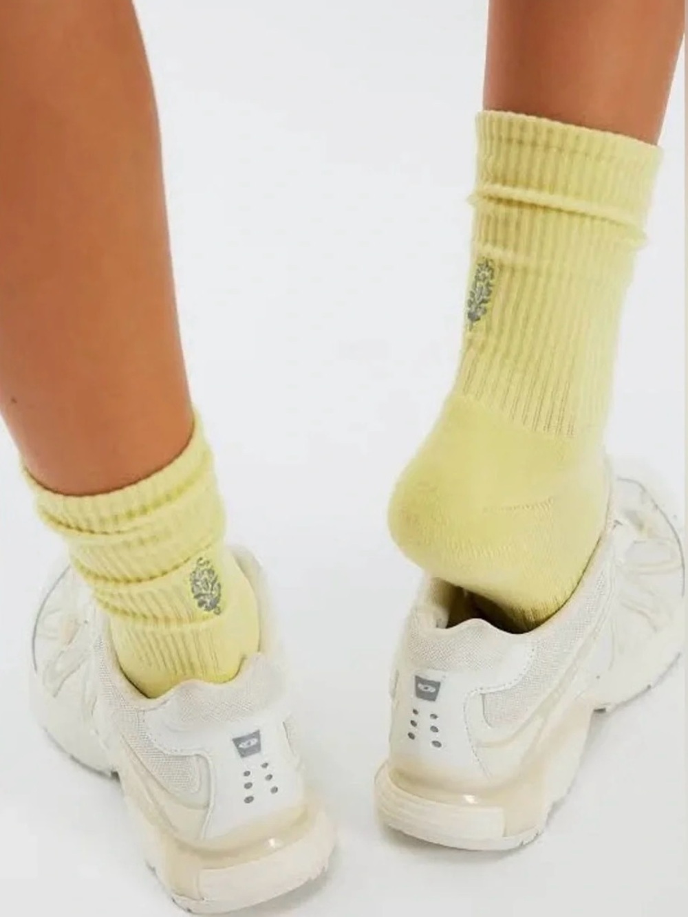 NWT FREE PEOPLE MOVEMENT Bringing Buti Back Tube Socks | Yellow/Grey MSRP $18